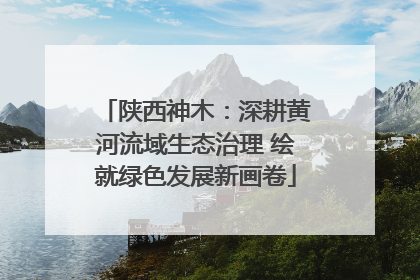 陕西神木：深耕黄河流域生态治理 绘就绿色发展新画卷