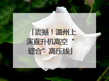 震撼！温州上演直升机高空“缝合”高压线