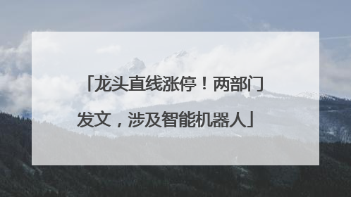 龙头直线涨停！两部门发文，涉及智能机器人