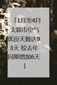 1月至4月 太原市空气优良天数达93天 较去年同期增加6天