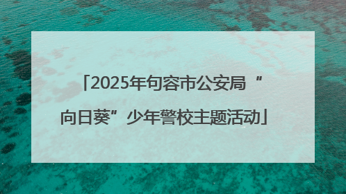2025年句容市公安局“向日葵”少年警校主题活动