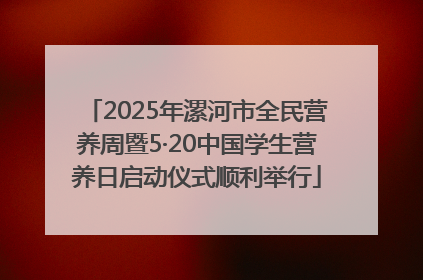 2025年漯河市全民营养周暨5·20中国学生营养日启动仪式顺利举行