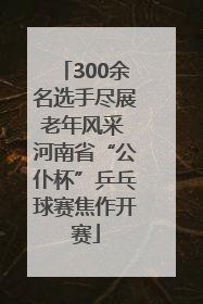 300余名选手尽展老年风采 河南省“公仆杯”乒乓球赛焦作开赛