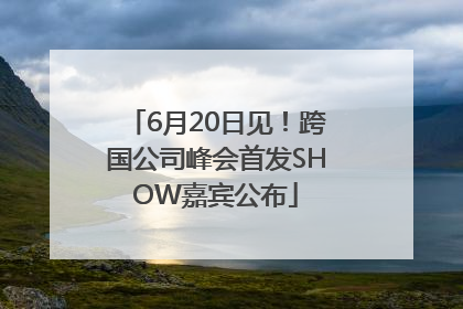 6月20日见！跨国公司峰会首发SHOW嘉宾公布